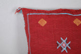 Red Moroccan Kilim Pillow 18.5 INCHES X 19.2 INCHES