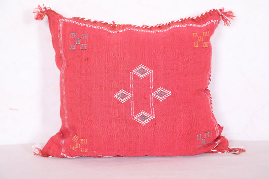 Red Moroccan pillow 16.9 INCHES X 18.5 INCHES