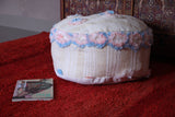 Moroccan round handmade kilim rug pouf