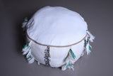 Moroccan round berber handwoven kilim pouf