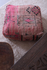 Moroccan berber handmade ottoman pink pouf