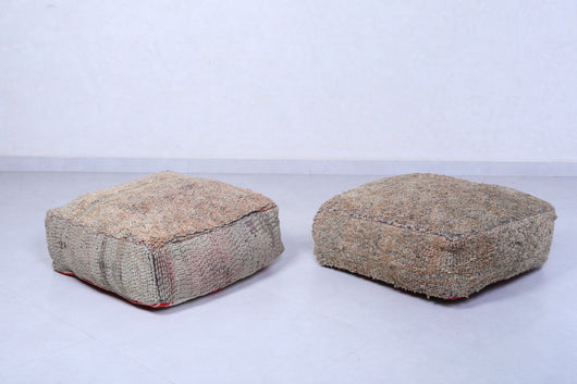 Two Moroccan handmade ottoman berber pouf