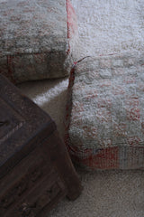Two Moroccan ottoman handmade rug poufs