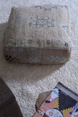 Moroccan handmade berber ottoman rug old pouf