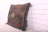 Dark Brown Moroccan Kilim Pillow 16.9 inches X 18.5 inches