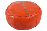 Leather pouf in apricot 27