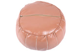 Light brown embroidered leather pouf 38