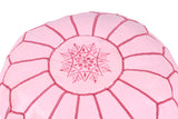 Leather pouf in baby pink 24