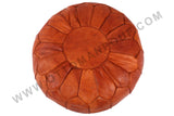 Honey brown leather pouf 19
