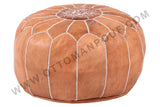 Nouble brown leather pouf 11