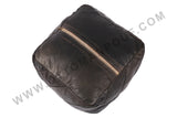 Black cubic leather pouf 13