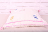 White Moroccan Kilim Cushion 18.8 inches X 20 inches