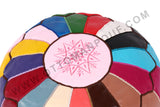 Colorful leather pouf 16