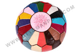 Colorful leather pouf 16