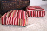 set of 2 moroccan kilim pouf