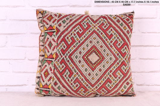 Moroccan pillow rug 17.7 inches X 18.1 inches