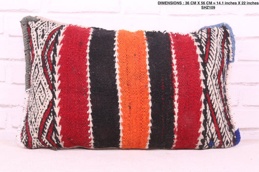 Striped moroccan pillow 14.1 inches X 22 inches