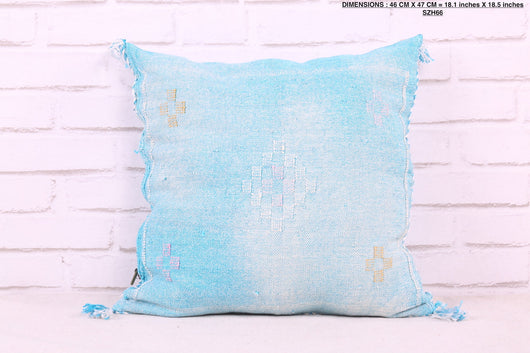 Blue Moroccan Kilim Cushion 18.1 inches X 18.5 inches