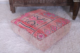Moroccan handmade berber ottoman wool pink pouf