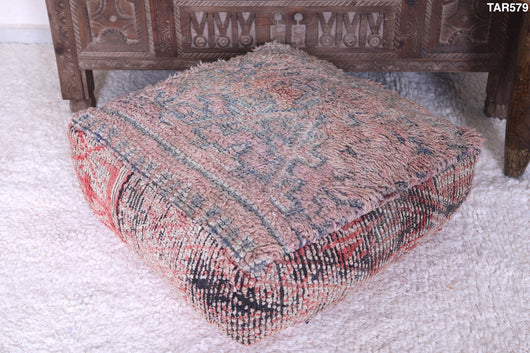 Moroccan berber azilal ottoman rug pouf
