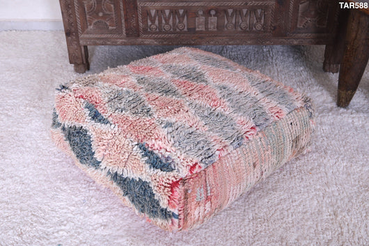 Moroccan handmade ottoman berber old rug pouf