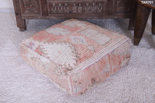 Moroccan ottoman vintage old rug pouf