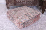 Berber moroccan vintage azilal old rug pouf